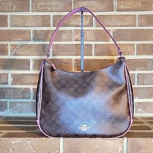 COACH Brown Azalea Signature Zip Shoulder Bag
